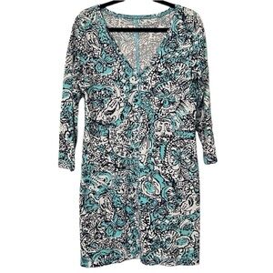 Lilly Pulitzer Juliet Dress Hippy Hippy Shake Womens Large V Neck